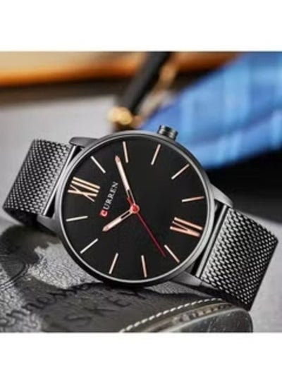 Mens 8238 Stainless Wrist Analog Watch - Black