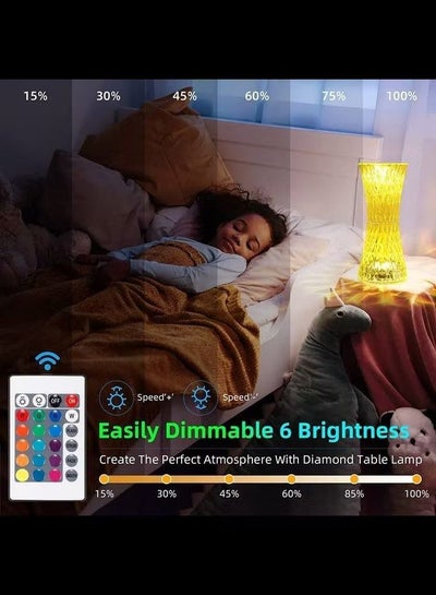Crystal Table Lamps Diamond Lamp With Multicolor Light Sensor Touch