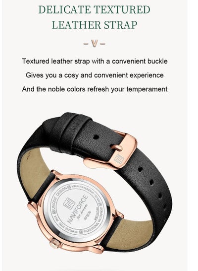 NAVIFORCE NF5036 Brand Luxury Fashion Women Watches Ladies Casual Quartz Waterproof Leather Bracelet Wristwatches Relogio Feminino