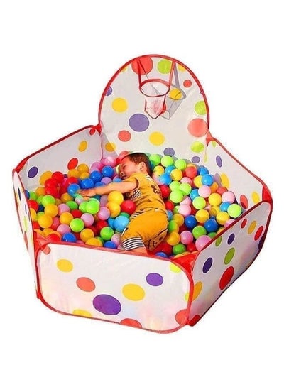 Foldable Kid's Safe Polka Dot Hexagon Ball Pool Indoor Play Tent