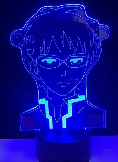 Anime 3D Illusion Lamp New Gift Night Light Bedside Table Lamp 16 Color Dimmable with Remote Smart Touch Color Saiki K Anime