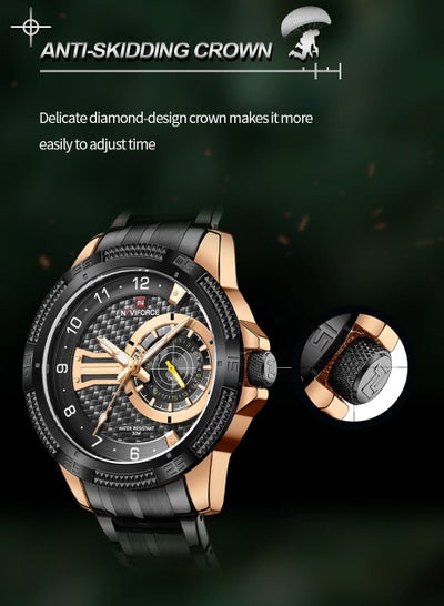 NAVIFORCE ساعات رجالية بسيطة موضة الفولاذ المقاوم للصدأ التقويم المزدوج عرض مقاوم للماء كوارتز ساعة اليد NF9206