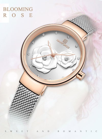 NAVIFORCE Women Luxury Creative Design Watch Stainless Steel Mesh Band Watches for Lady NF5013