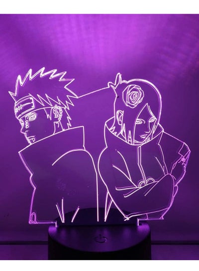 Action & Toy Figures  Figures Naruto Pain Konan Shippuden 3D Multicolor Night Light Novelty Action Figurine Model Pain Itachi Naruto Base LED Doll Juguetes