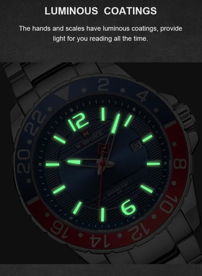NAVIFORCE Men Luxury Watch Stainless Steel Calendar Waterproof Quartz Wristwatch NF9192