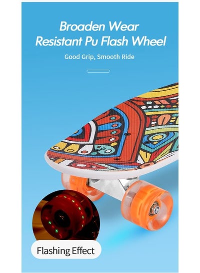 Skateboard with Colorful LED Light-Up Wheels for Teen Boys and Girls