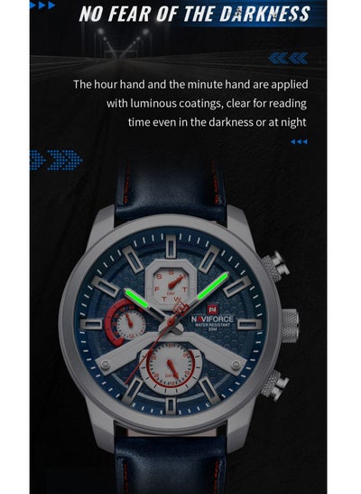 NAVIFORCE NF9211L Men Watches Leather Band Calendar Quartz Watch Military Waterproof Sport Leisure Watch Men Gift Reloj Hombre