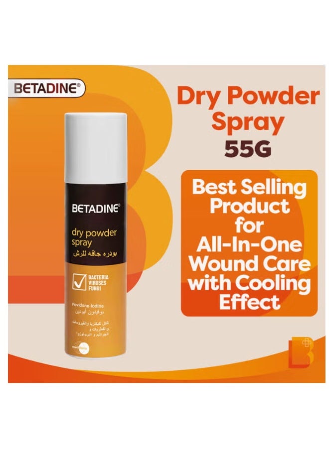 Betadine Povidone Iodine Dry Powder Spray 55g