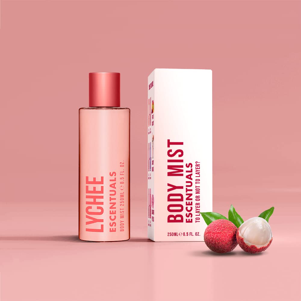Escentuals Lychee Womens Body Mist | Perfumed Long-Lasting Fragrance Body Spray 250ml