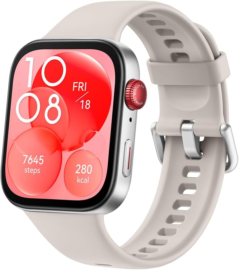 HUAWEI WATCH FIT 3, 1.82" AMOLED Display, Ultra-Slim Design, All-Round Fitness Management, Comprehensive Health Management, Durable Battery Life, Compatible with iOS & Android, White