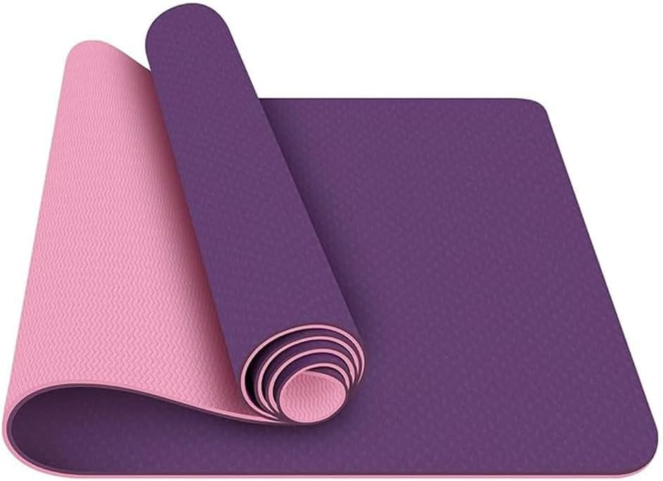 HEXAR 6mm Thick TPE Yoga Mat 61x183cm Eco-friendly Non-Slip Exercise & Knees Supportive Fitness Mat for Men & Women, Workout Mat for Yoga, Pilates & Floor Exercise
