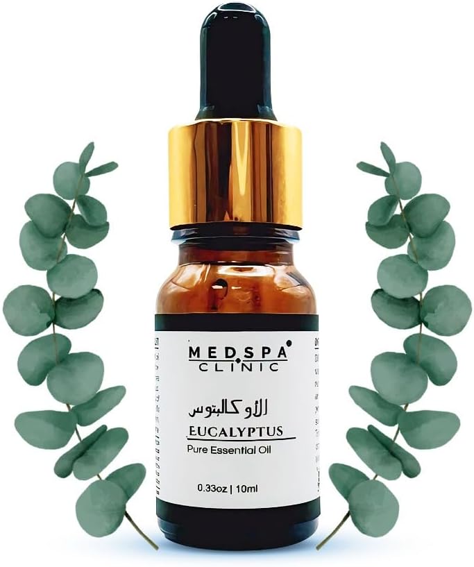 MedspaClinic Eucalyptus Essential Oil - 100% Pure and Natural - Aromatherapy for Respiratory Support and Relaxation - 10ml | 0.33oz Bottle