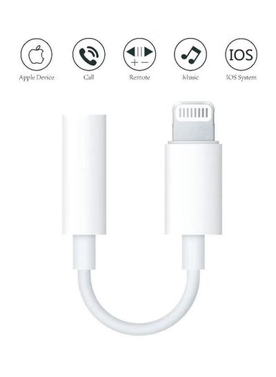 8 Pin Lightning to 3.5 mm Headphone Jack Adapter White