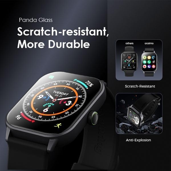 Oraimo OSW-805 Watch 5 Smart Watch with 2.01 inch HD Panda Glass Screen and 1ATM Water Resistance-Black