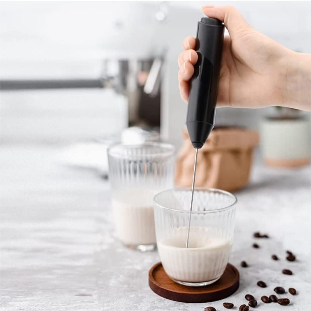 ECVV Milk Frother Handheld, Battery Powered Drink Mixer for Matcha Coffee, Electric Portable Whisk Drink Mixer Mini Foam Maker for Hot Chocolate Frappe Latte |with stand|