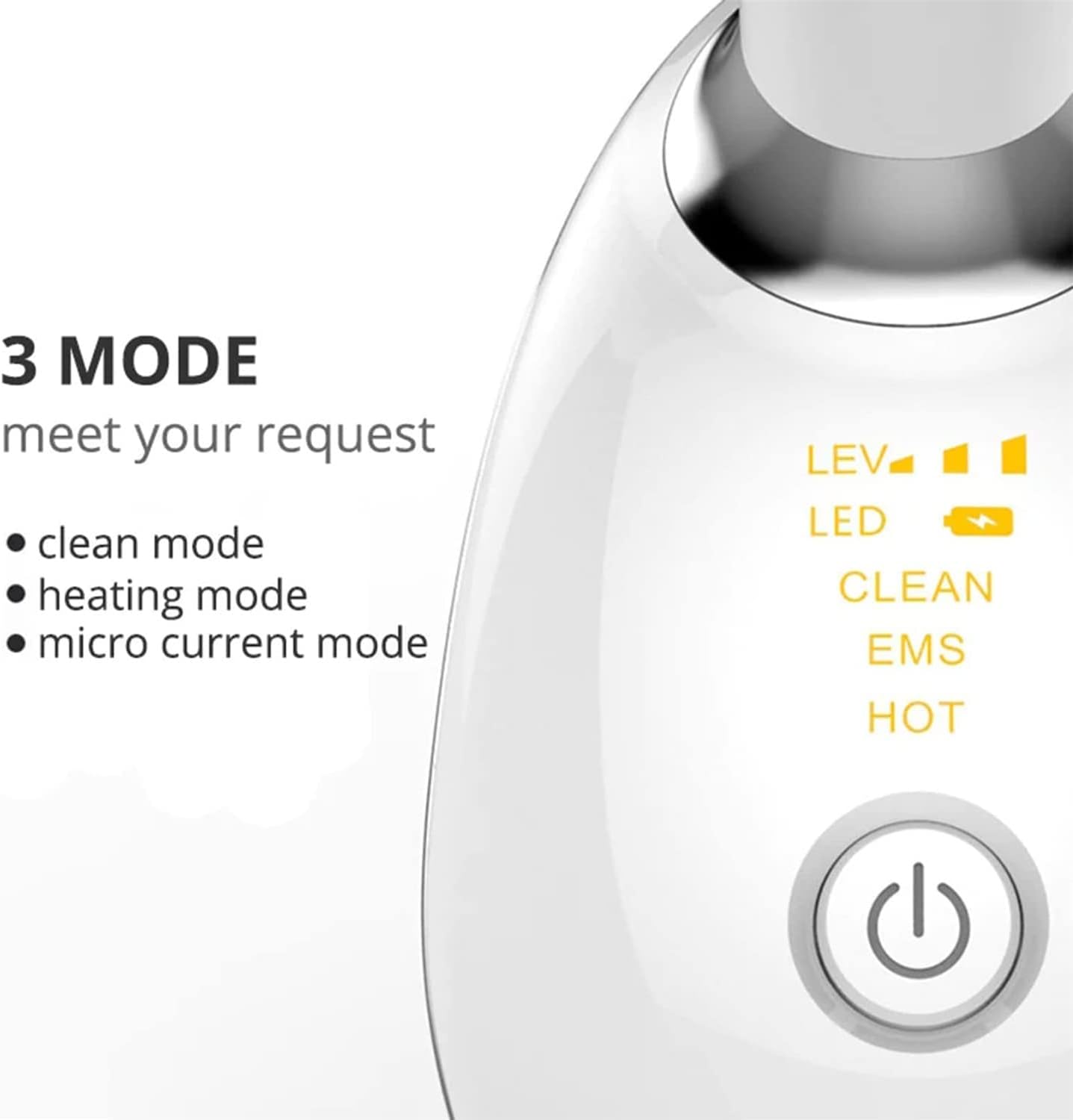Micro-Glow Portable Handset,Neck Face Firming Wrinkle Removal Tool,Double Chin Reducer Vibration Massager with 3 Color Modes Lifts and Tightens Sagging Skin for a Radiant Appearance (White)