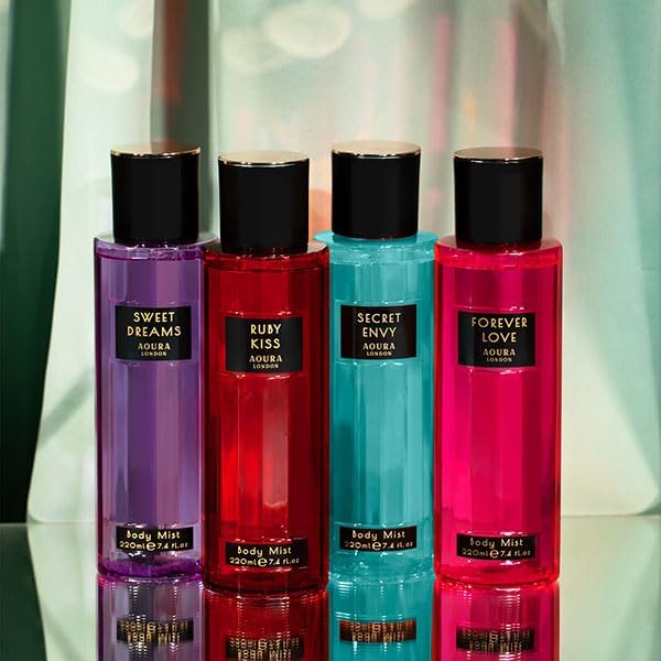 معطر جسم سيكريت إنفي من أورا لندن، ٢٢٠ مل | برائحة الزهور المنعشة، يدوم طويلًا | بخاخ معطر للاستخدام اليومي للنساء