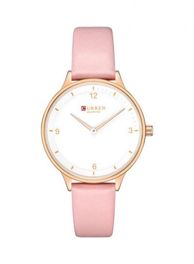 Curren 9039L Girls' Leather Analog Watch - 30 mm - Pink