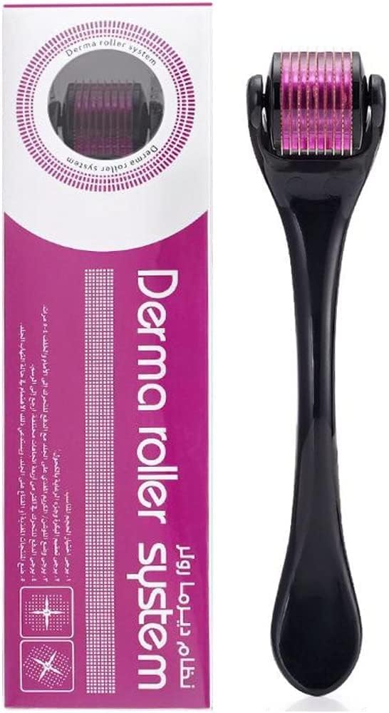 SHOWAY Derma Roller Microneedle Kit for Face, Body, Hair Premium 540 Titanium Microneedling Facial Skincare Microdermabrasion Derma roller for Men and Women (0.5mm), 1.0 count, 1