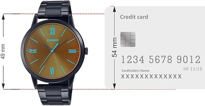 Men's Watch - MTP-E600B-1BDF Brown/Blue Dial, Black Band