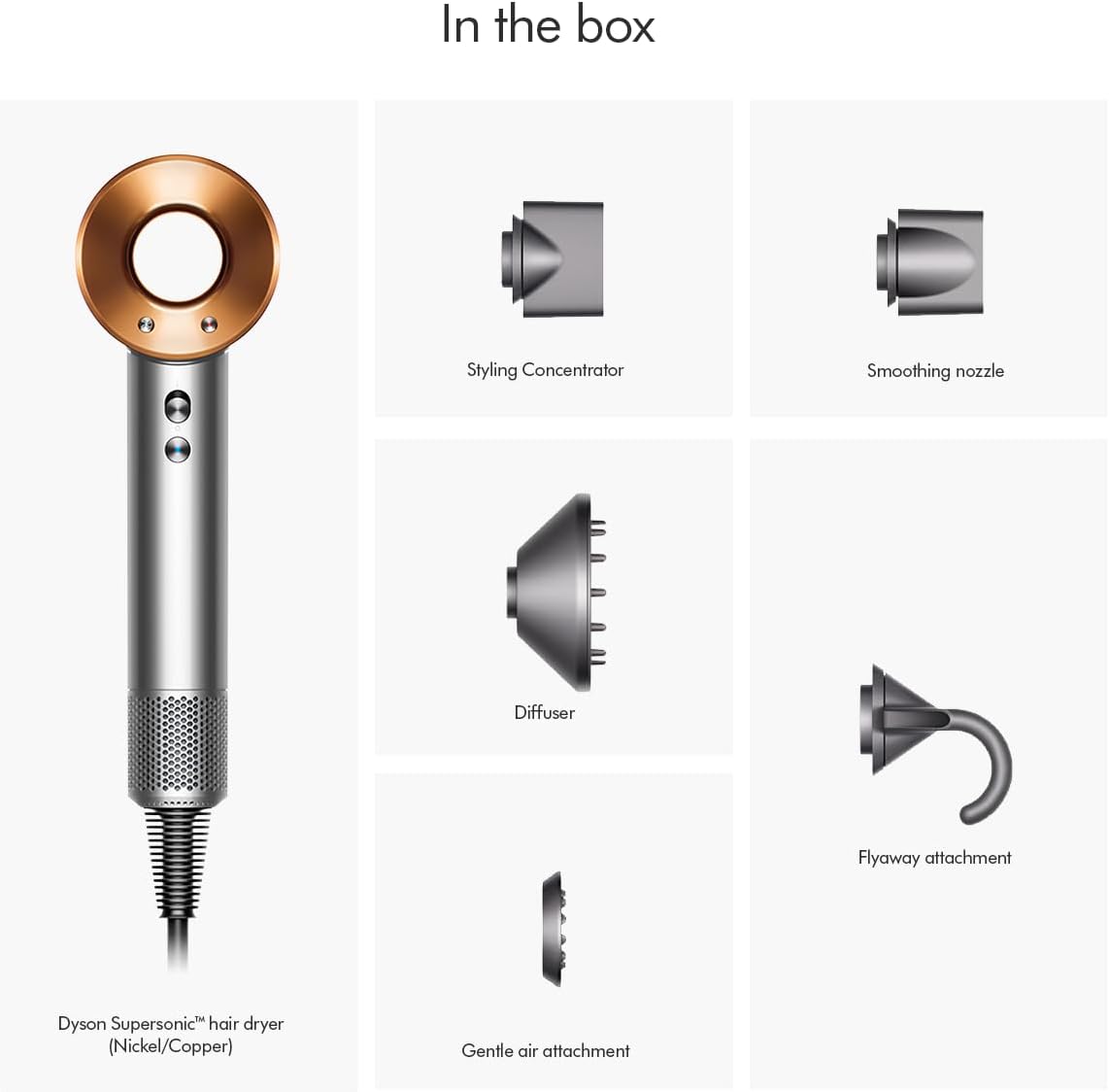 Dyson Supersonic Hair Dryer In Nickel/Copper, 1380 Watts