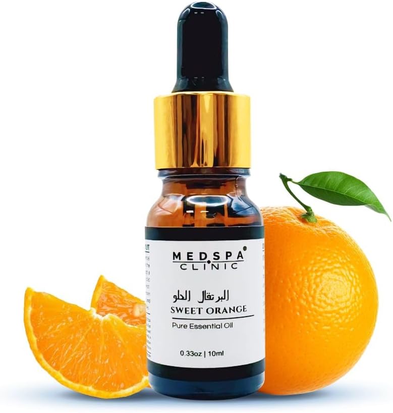 MEDSPACLINIC Pure Sweet Orange Essential Oil - 100% Natural and Therapeutic Grade - Aromatherapy for Upliftment and Relaxation - 10ml | 0.33oz Bottle