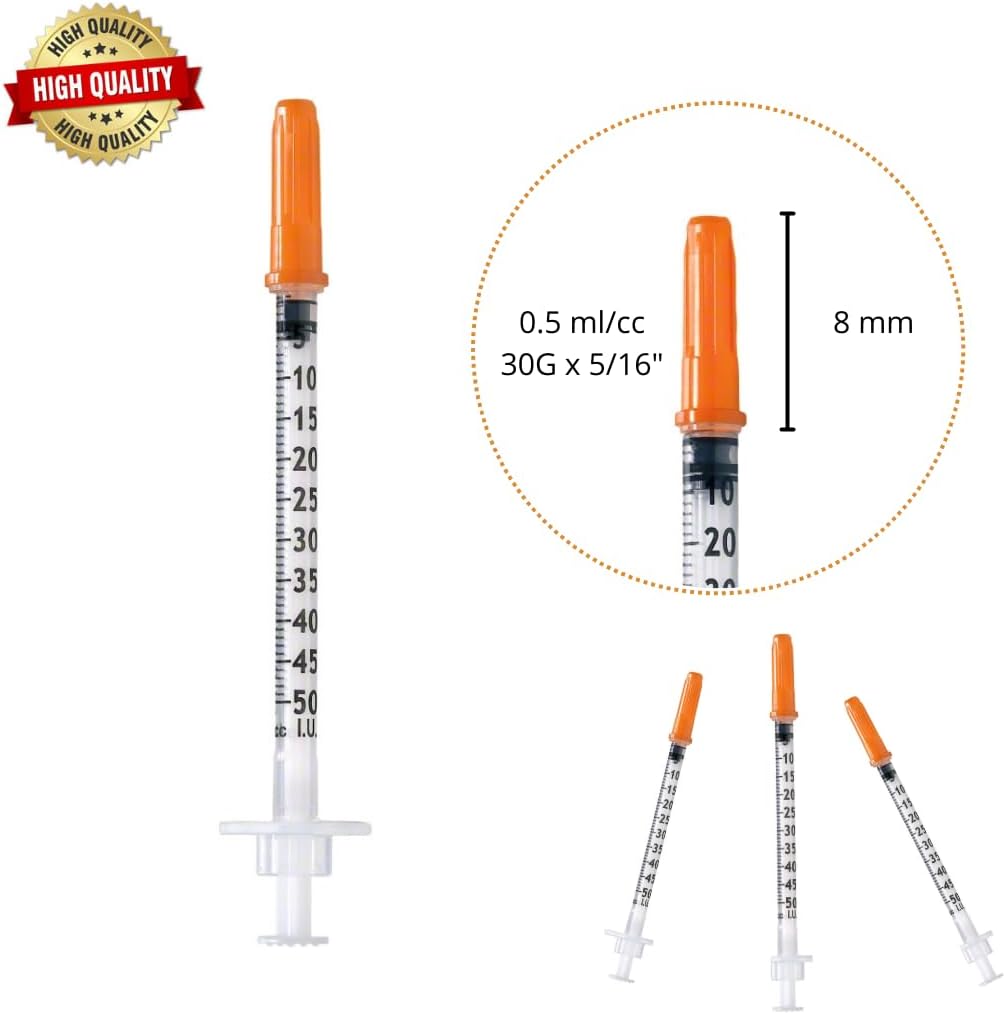 Pack of 10pcs 0.5ml/cc Plastic Tube 30G (0.3 x 8 mm), Multi-Purpose Measuring Tools, Individually Packed (30G x 5/16")