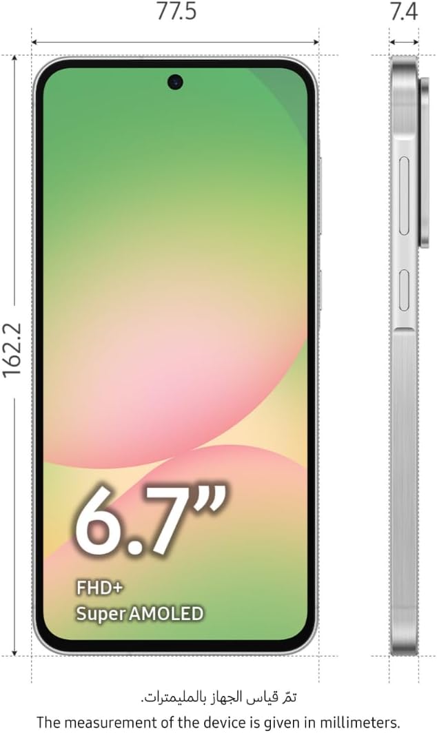 Samsung Galaxy A56 5G, Android Smartphone, 128GB Storage, 8GB RAM, Awesome Lightgray, 6x OS Upgrades, Large Display, Long Battery Life (UAE Version)