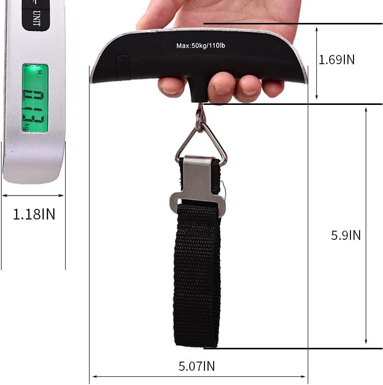 New 50kg/10g Portable LCD Digital Hanging Luggage Scale Travel Electronic Weight