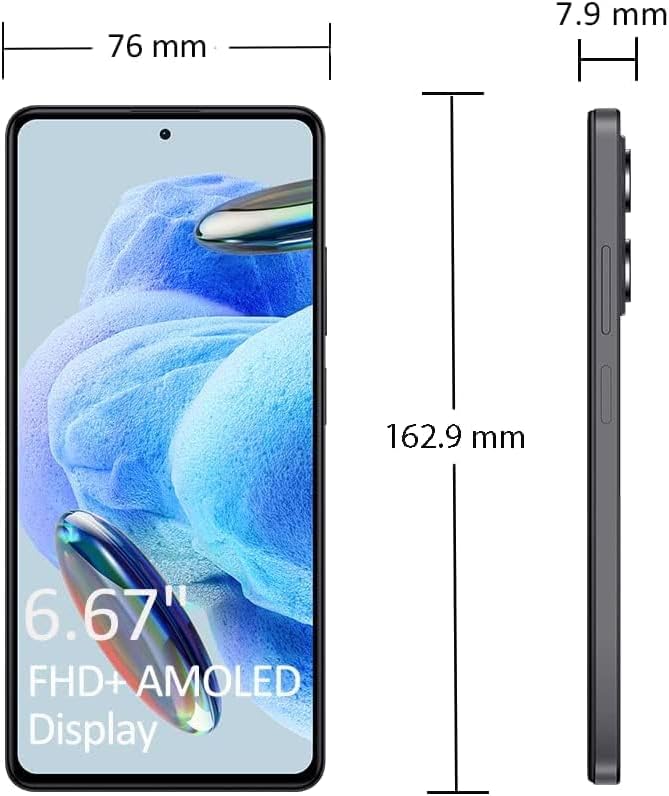 Xiaomi Redmi Note 12 Pro 5G (Midnight Black 8GB RAM, 256 Storage) - Flagship large camera sensor with OIS |Vivid 120Hz AMOLED display | Versatile MediaTek Dimensity 1080 | 67W turbo charging