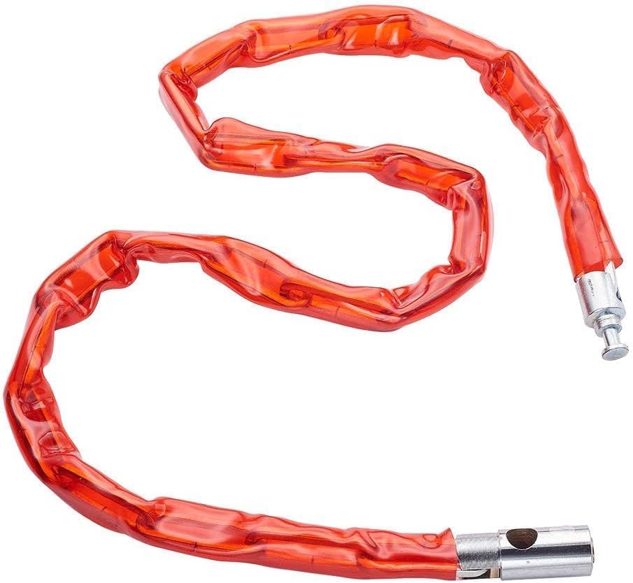 ECVV Chain Lock, Soft Plastic Wrapped Metal Chain Cable Safety Lock for Motorcycle, Bike | Random Color|