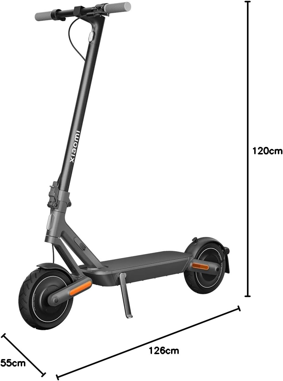 Xiaomi Electric Scooter 4 Ultra Black with Dual Suspension System up 25 Km/H Maximum Speed | 70km Super long range battery life | Xiaomi DuraGel 10 Inch Tire 2023 Model, 1260X1200mm