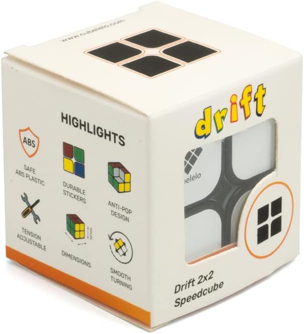 Cubelelo Drift 2x2 Black Speed Cube Magic Puzzle for Kids & Adults Speedy Brainstorming Cube (Multicolor)