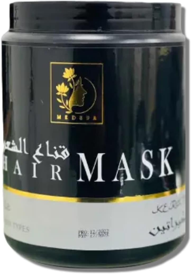 MEDSPA Keratin Hair Mask, Intensive Re-vitalizing Treatment with Hyderation, Moisturization and Repair for All Hair Types 1kg. 35oz