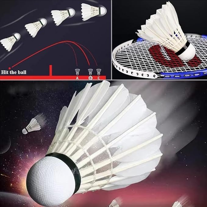 ECVV Shuttlecocks Goose Feather Badminton - Durable and Stable High Speed Shuttlecock Birdie Balls Set for Professional Training Or Family Outdoor Sports | 3 Pack |