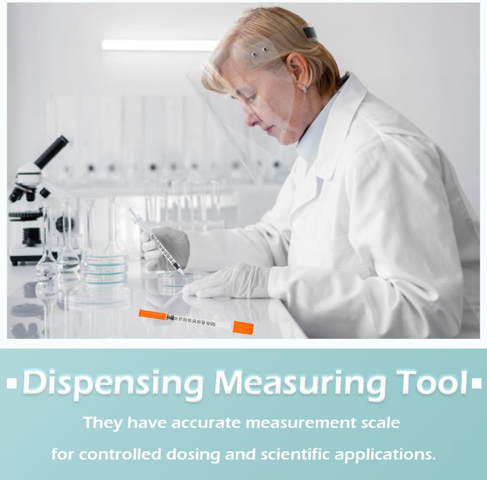 10 Packs 30Gx8mm Precision Distribution Measuring Tools Individually Sealed Packaging Plastic Lab Accessories 0.5ml Pet Liquid Feeding Tools for Delicate Crafts Scientific Experiments