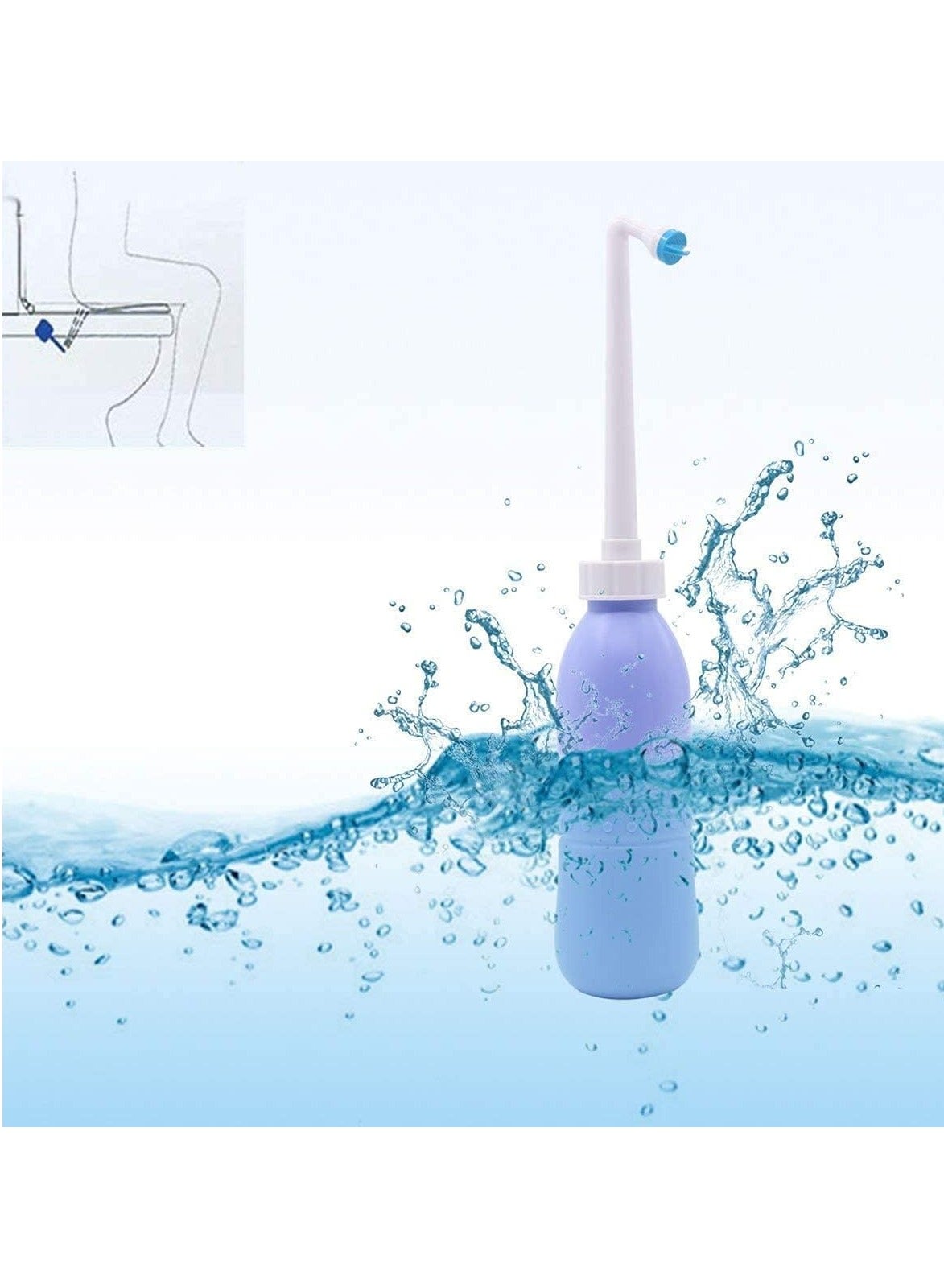 Eworld Portable Bidet Sprayer, Travel-friendly handheld Bidet with Angled Nozzle Design, Lightweight and Durable BPA-Free Materials, and Includes Waterproof Bag, 650ML Capacity.