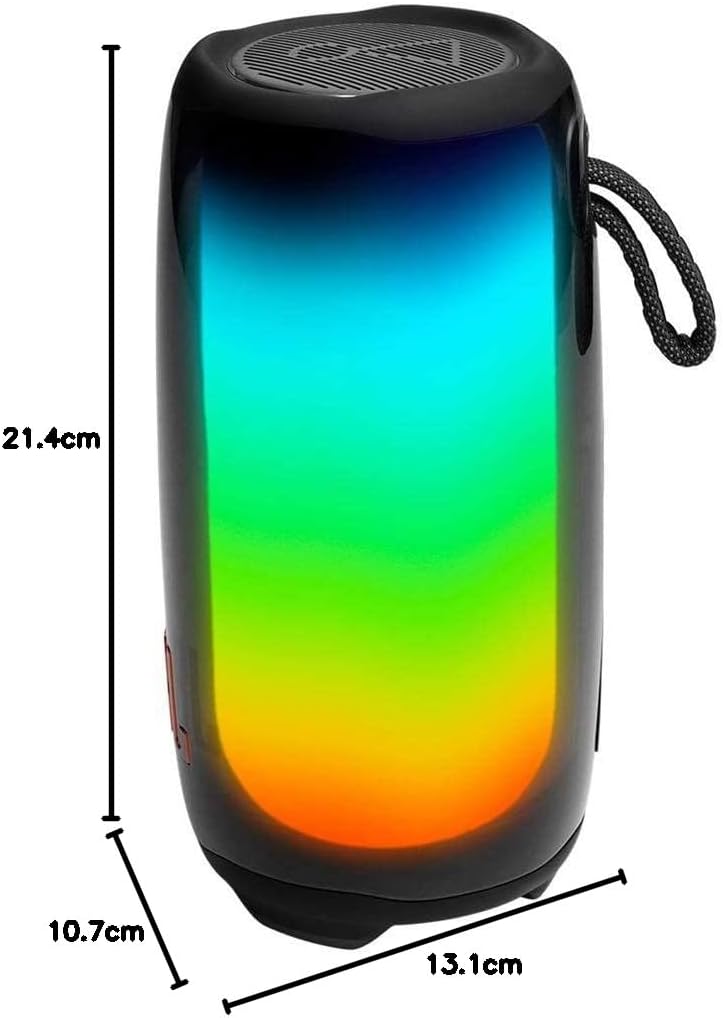 JBL Pulse 5 - مكبر صوت محمول بتقنية البلوتوث مع أضواء مبهرة وصوت احترافي أصلي، أسود