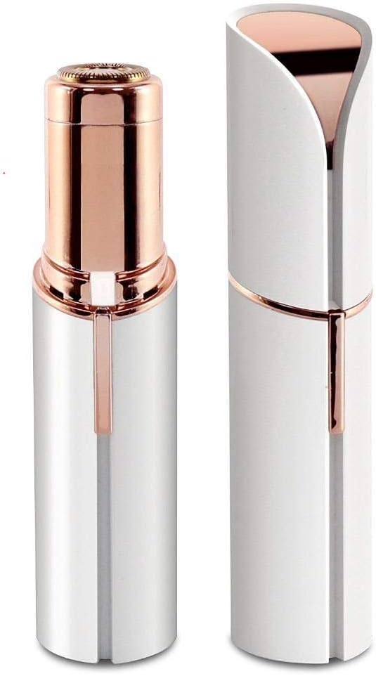 AABHA Women's Painless Face Hair Remover Epilator Machine for Upper Lip, Chin, Eyebrow, Neck, Leg (Color : White & Rose gold)