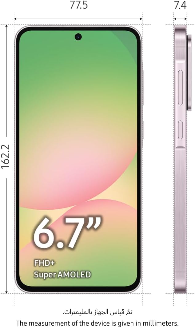 Samsung Galaxy A56 5G, Android Smartphone, 256GB Storage, 8GB RAM, Awesome Pink, 6x OS Upgrades, Large Display, Long Battery Life (UAE Version)