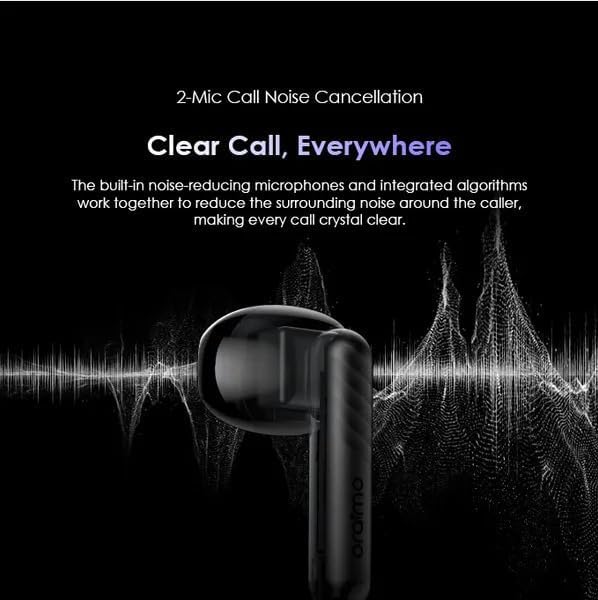 Oraimo FreePods Neo OTW-330S True Wireless Earbuds | 50H Battery, 6 Mics for Clear Calls, Bluetooth 5.3, IPX4 Waterproof, Deep Bass, Touch Controls