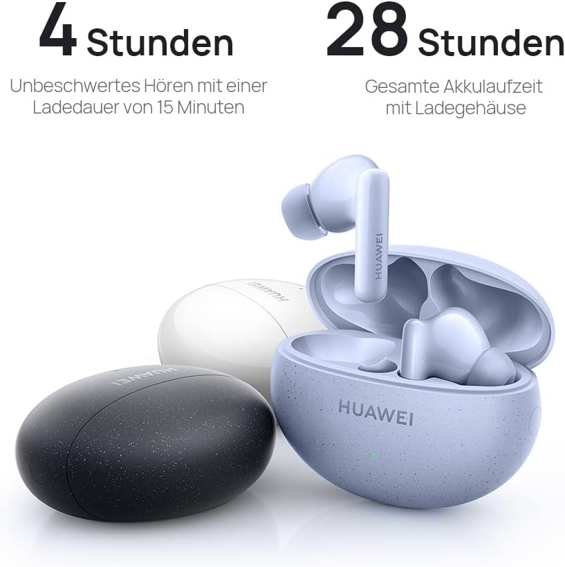 HUAWEI FreeBuds 5i Wireless Earbuds - Noise Cancelling Earphones with Long Lasting Battery Life - Bluetooth and Water Resistant in-Ear Headphones with Hi-Res Sound Certified -
