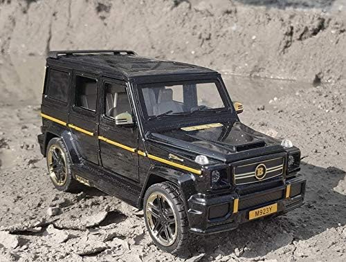LJHLJHMercedes-benz G65 Model Die-cast Pull Back Car 1:24 Zinc Alloy Children's Toy with Real Sound and Lights Christmas Gifts for Boys Collectibles with Barrier Card