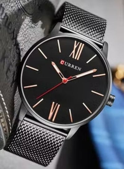 Mens 8238 Stainless Wrist Analog Watch - Black