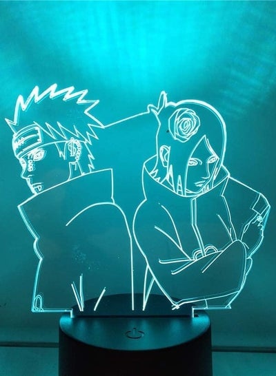 Action & Toy Figures  Figures Naruto Pain Konan Shippuden 3D Multicolor Night Light Novelty Action Figurine Model Pain Itachi Naruto Base LED Doll Juguetes