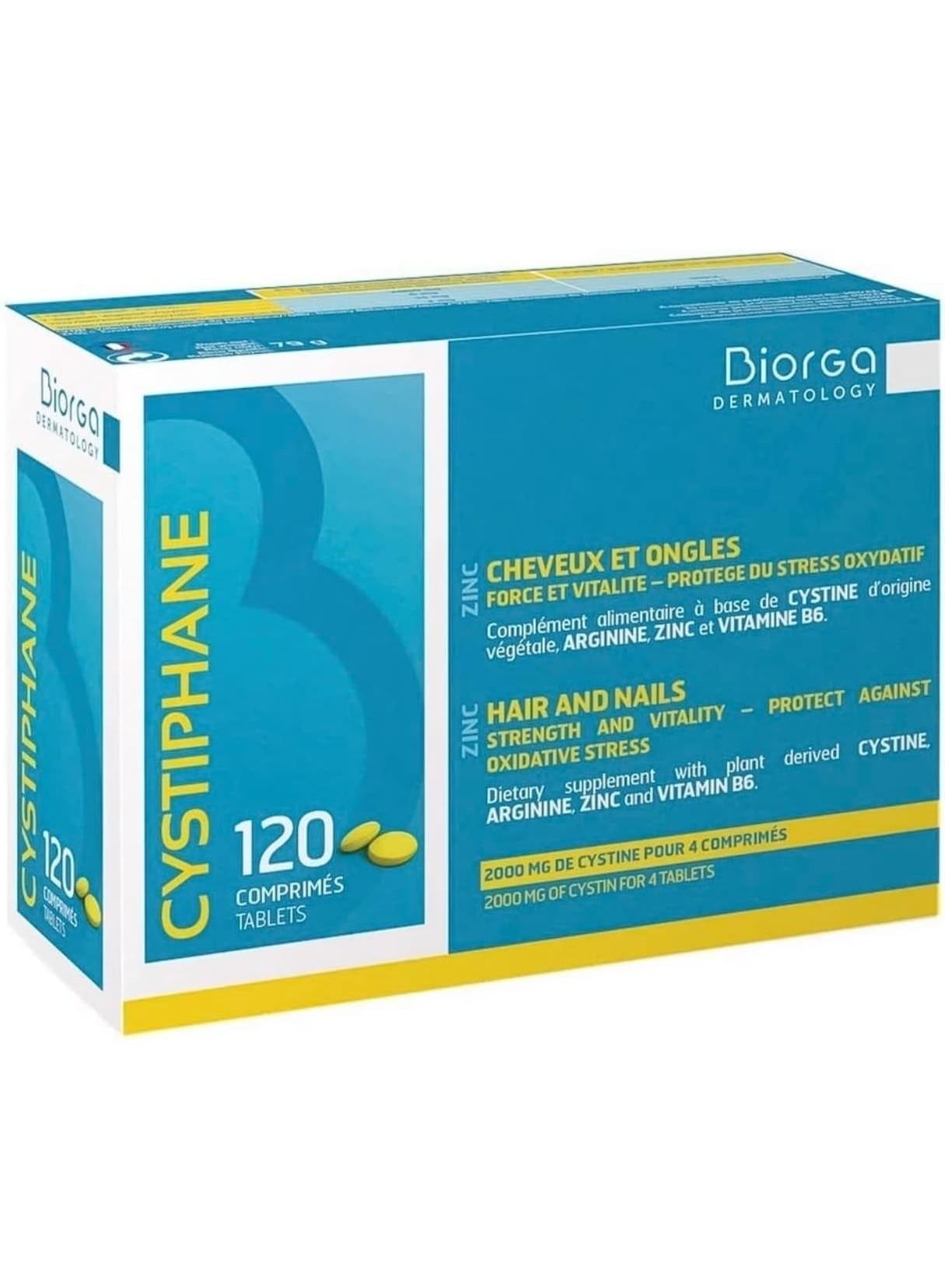 Biorga Cystiphane Hair and Nails Supplement 120 Tablets