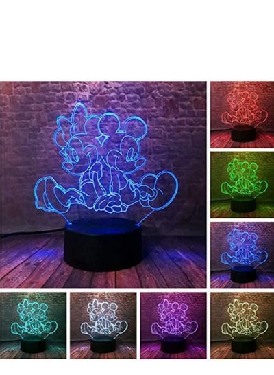 Multicolour Mickey Mouse Anime Figure 3D LED Desk Nightlight 16 Colors Changing Sleep Light Minnie Mouse Cartoon Figure Kids Gift