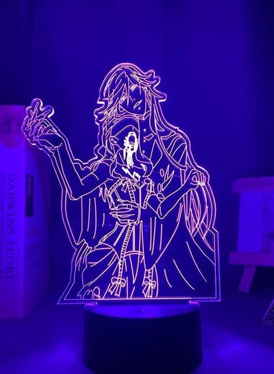 متعدد الألوان 3D LED ضوء الليل أنيمي الأسود بتلر لغرفة النوم ديكور ضوء مانغا هدية عيد ميلاد ضوء الليل الأسود بتلر LED 3D مصباح الإضاءة