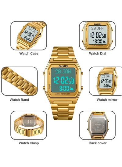 SKMEI 1763 ساعة رجالي مسلم القبلة ساعة LED كرونوغراف رجل الساعات الرقمية مقاوم للماء ساعة اليد الذكور Relojes الفقرة Hombre