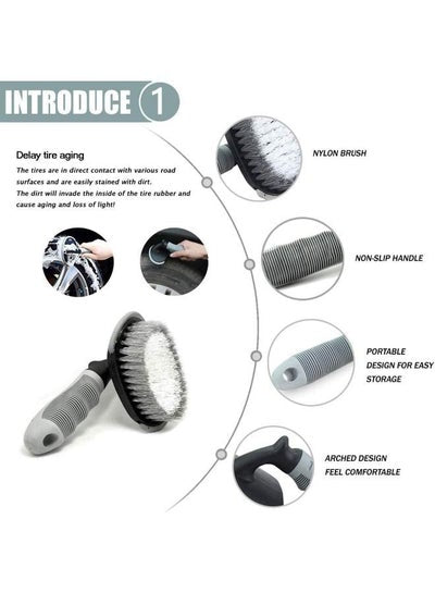 3 Pieces Car Wheel Cleaning Brush Set